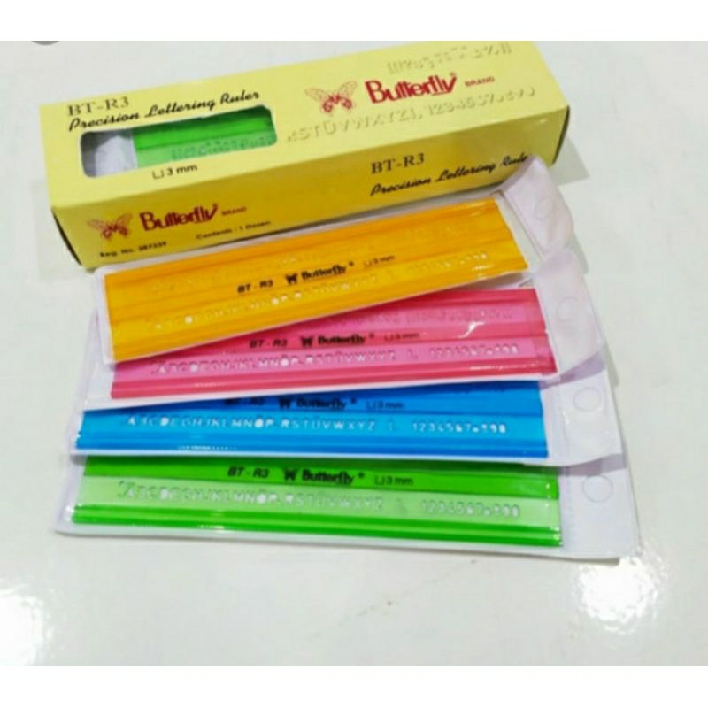

Penggaris Sablon / Mal Huruf 3 mm - Butterfly BT-R3