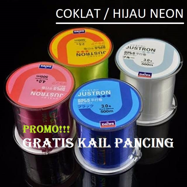 Senar Pancing Nilon DPLS Daiwa Justron 500m Berwarna