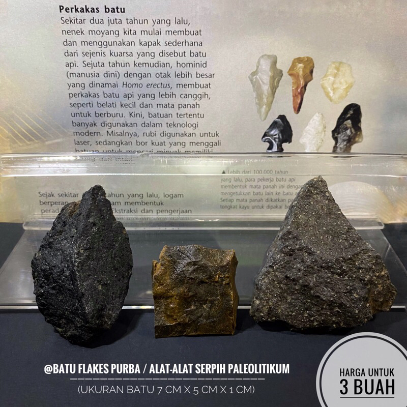 Batu Flakes Purba Temuan C21 atau Alat Serpih Bilah atau Kapak Batu Paleolitikum atau Kapak Persegi