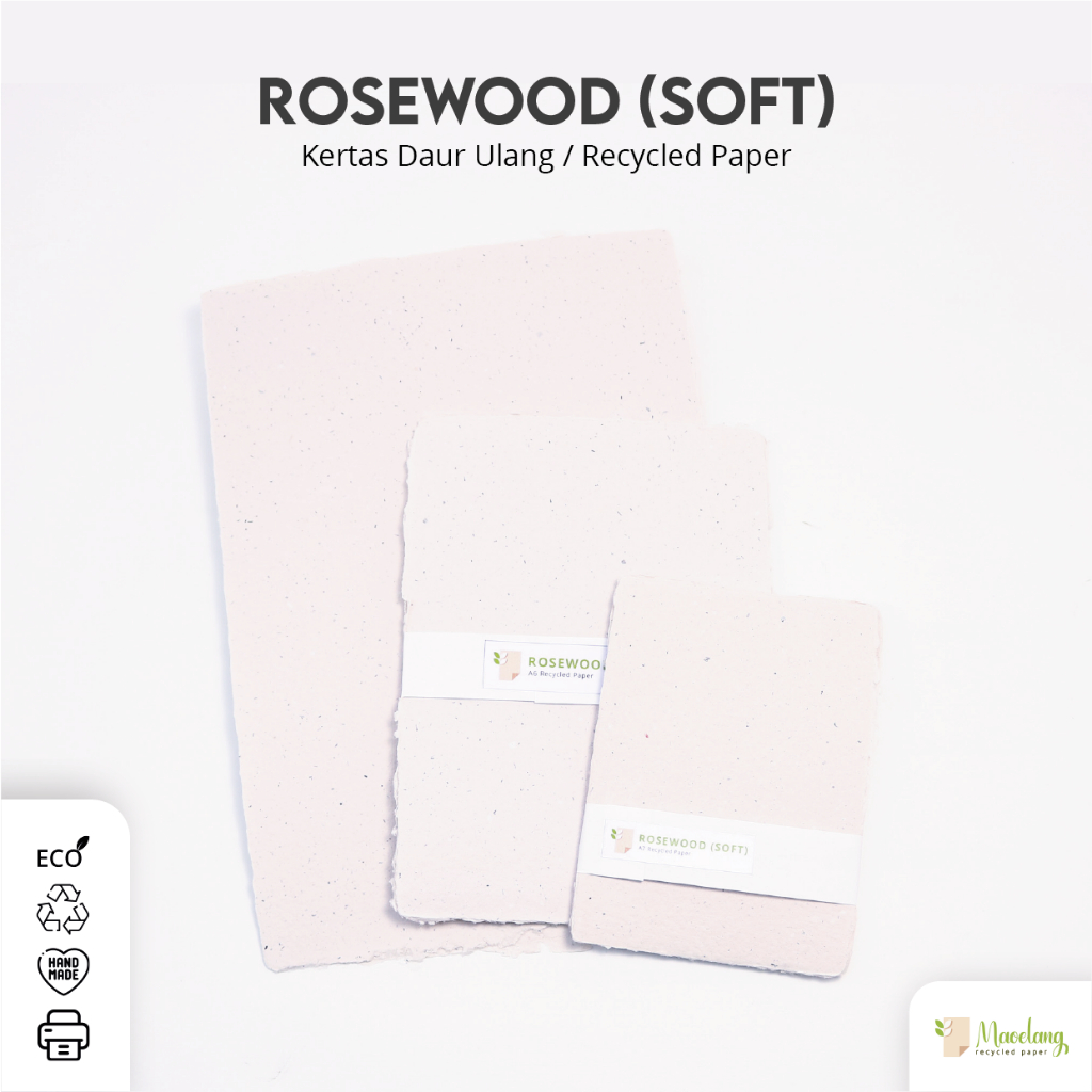 

[ROSEWOOD - SOFT] Kertas Daur Ulang / Recycled Paper by Maoelang Recycled Paper