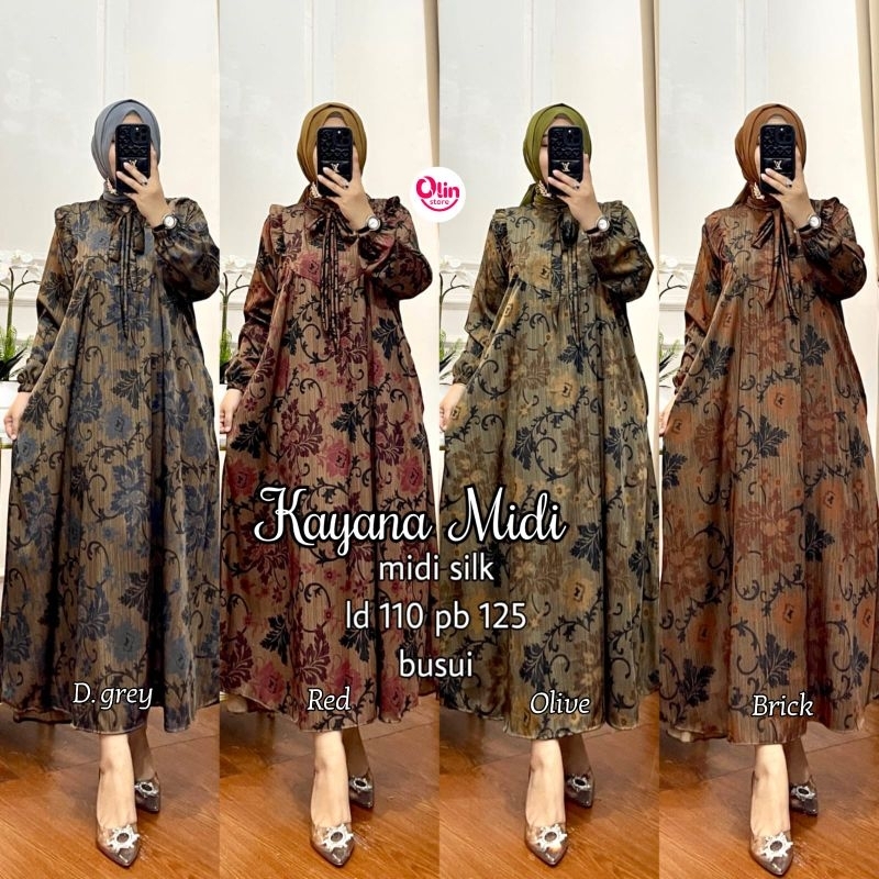 Dress Wanita kayana midi by Ollin
