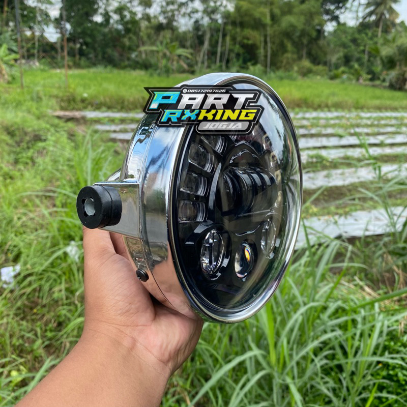 lampu depan ninja ss R | lampu ninja ss R set ring dan batok | lampu bulat ninja