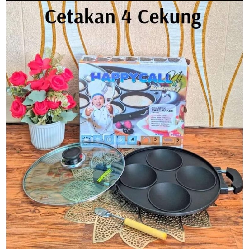 Cetakan Serabi Apem 4 lubang Happy Call