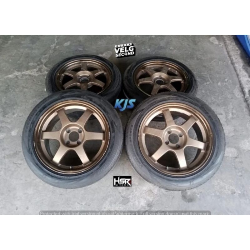 velg mobil seken racing ring 16 baut 4 te37 r16x7 et35 4x100 ban 1955/55/16