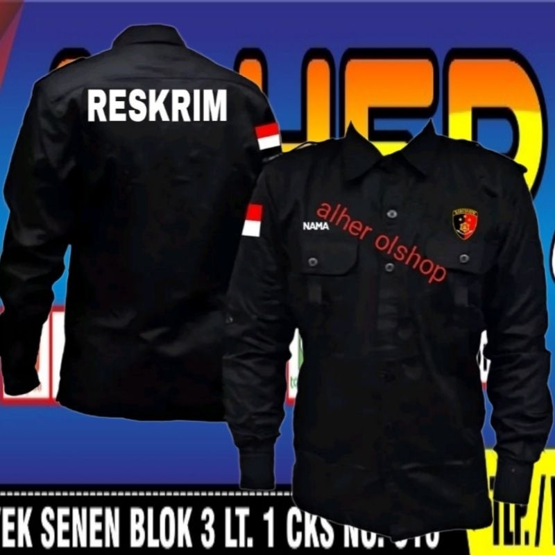 kemeja Reskrim full bordir baju Reskrim seragam Reskrim Pdh Reskrim kemeja Bareskrim baju Bareskrim 