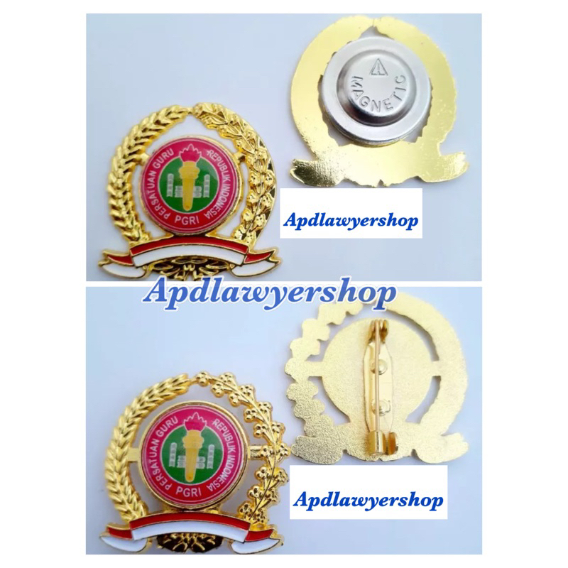 Pin PGRI - Bross PGRI Pin Padi Kapas PGRI Magnet Peniti Kuningan Emas PREMIUM 100% ORIGINAL