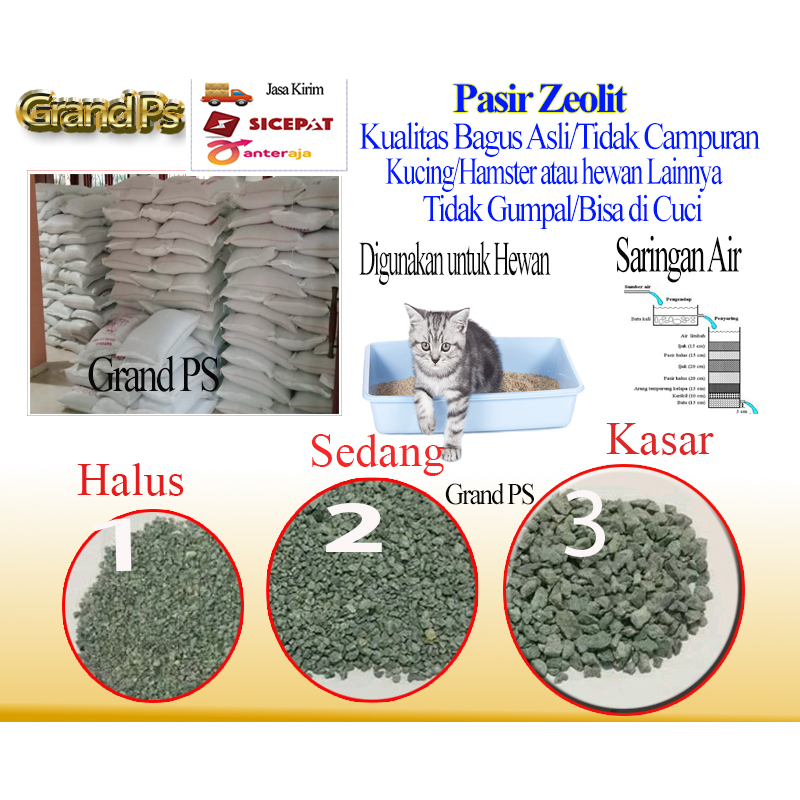 Pasir kucing Zeolit 25kg untuk expedisi