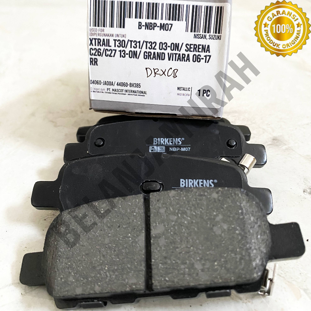 Brake Shoe / Kampas Rem Belakang Xtrail t30 t31 t32 / Serena c26 c27 / Grand Vitara Birkens Asli 100% 04060-JA00A / 44060-8H385