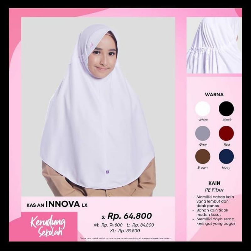 Rabbani Hijab Sekolah Model Innova LX Bahan Polyester