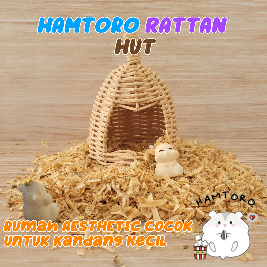 Hamtoro Rattan Hut Rumah Mainan Hamster Alami