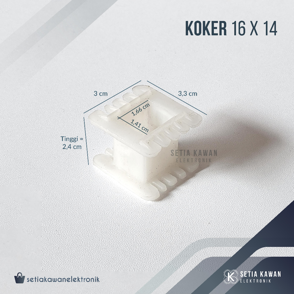 Koker Trafo Kotak 16x14 / Bobin Bobbin Dudukan Besi Plat Keren Kern Travo Tahan Panas Bahan Plastik 