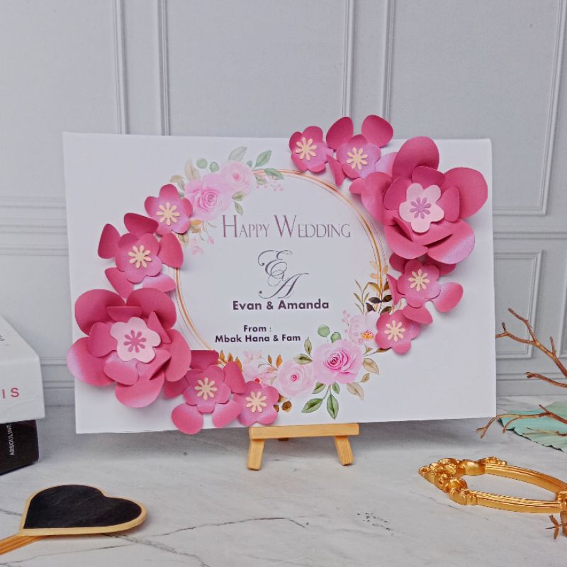 PAPAN UCAPAN BUNGA KERTAS MINI 22X15CM