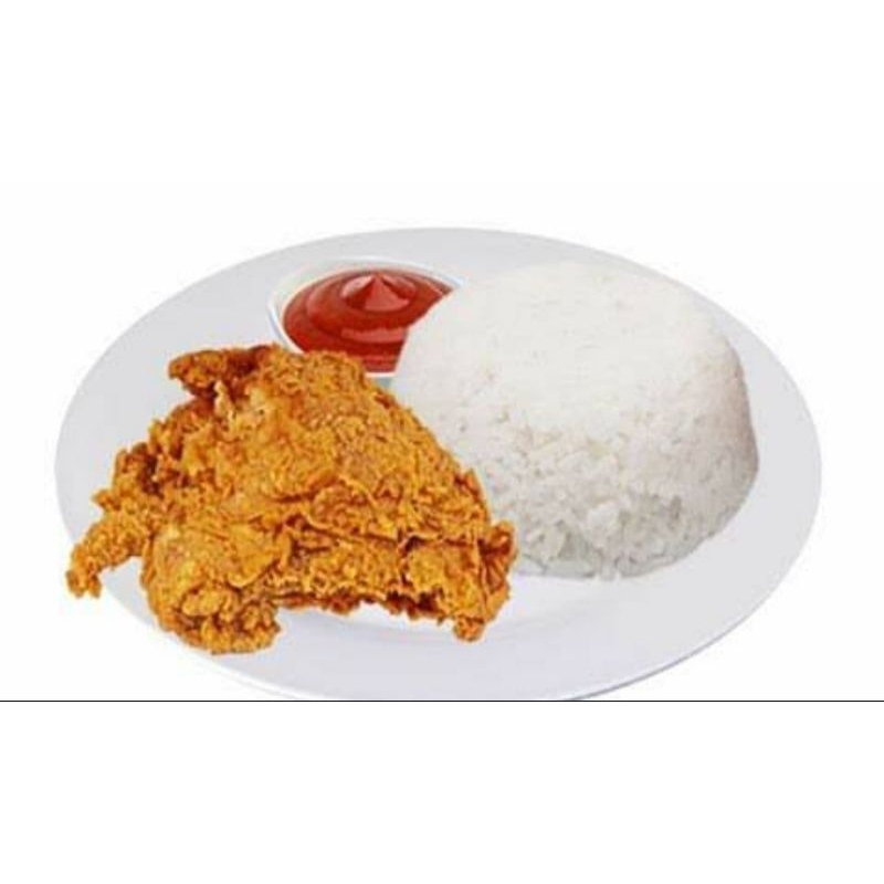 

Paket Nasi Ayam Krispi Crispy Fried Chicken dengan Saos Murah Enak