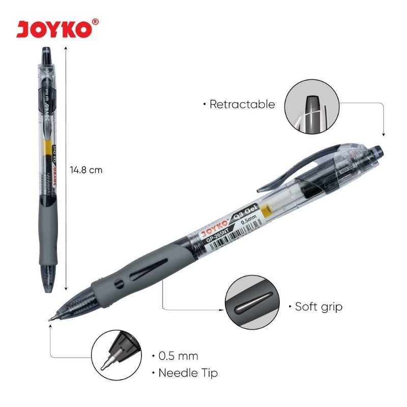 

HJK Gel Pen / Pulpen / Pena Joyko GP 265 / Q Gel 0,5 mm (12 pcs)