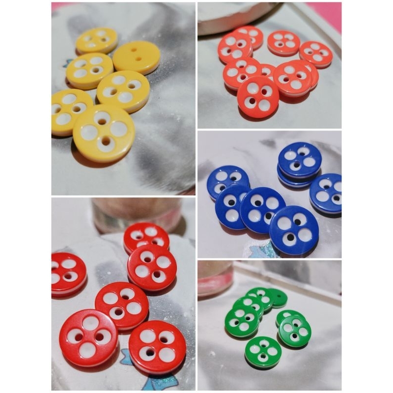 (12 biji) Kancing warna bunga ukuran 12 mm