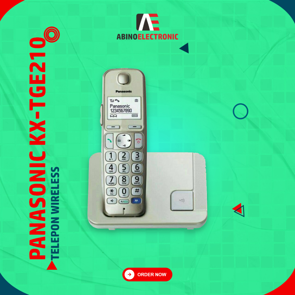 Pesawat Telepon Wireless Panasonic KX-TGE210 Rumah Kantor Indihome