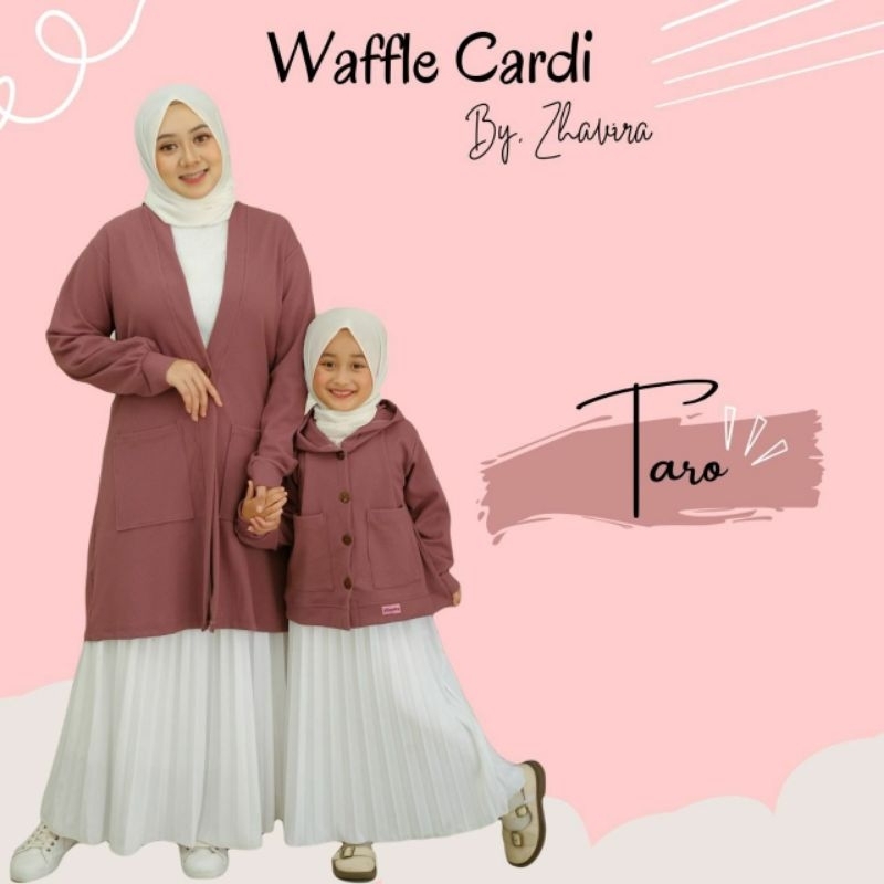 WAFFLE CARDI ZHAVIRA | CARDIGAN BLAZER JAKET SWEATER COUPLE ANAK PEREMPUAN DAN IBU