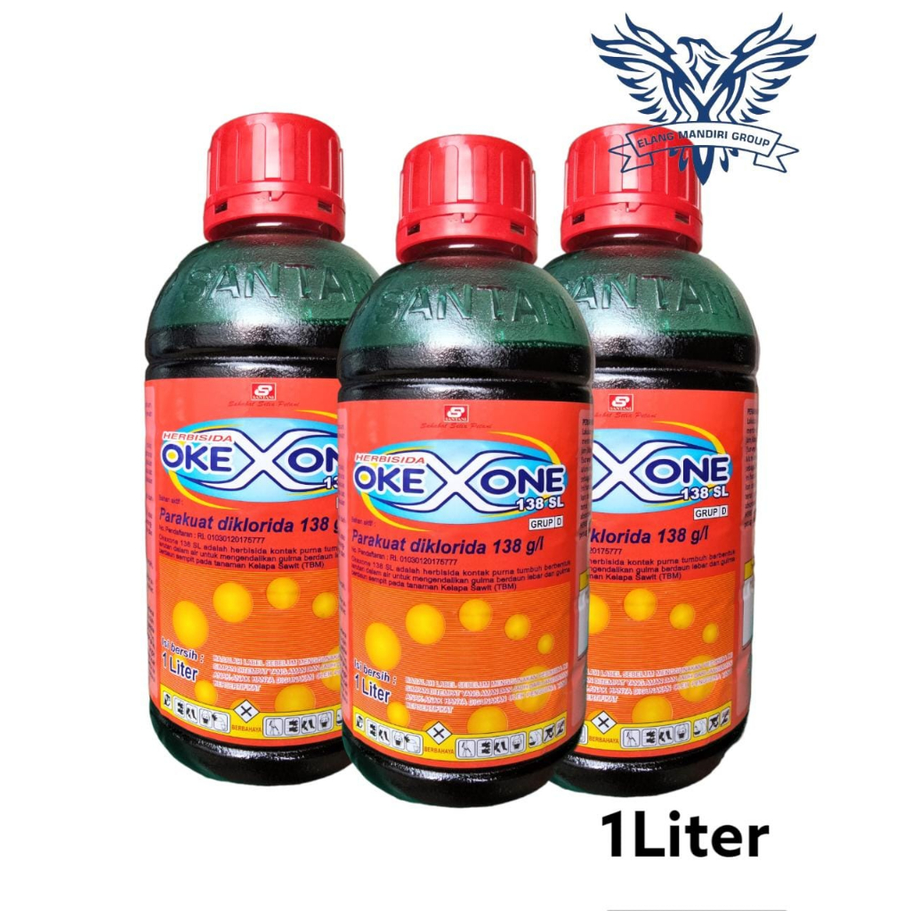 OKEXONE 138SL 1 Liter Herbisida Parakuat Diklorida 138 g/l Pembasmi Rumput Pada Tanaman Santani Agro