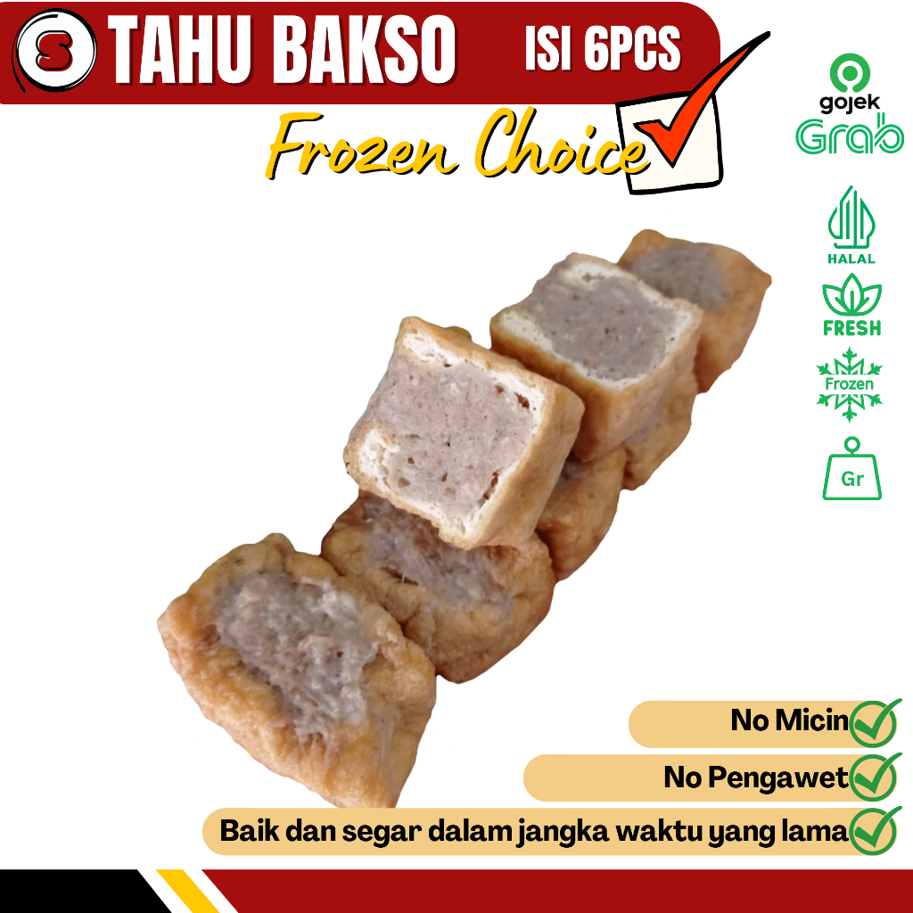 

Sapina Daging Sapi Tahu Bakso Isi 6pcs [No Micin No Pengawet]