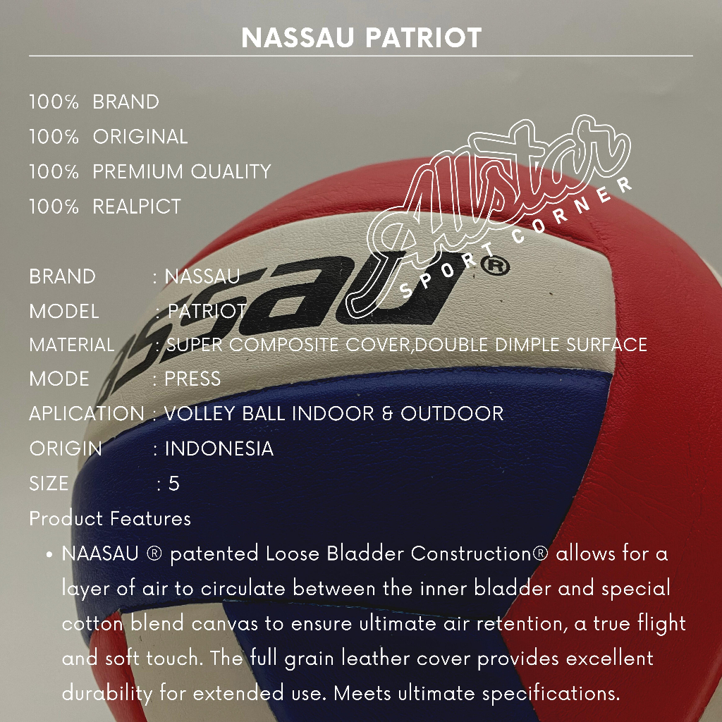 RB NASSAU Bola Voli Volly Voly nassau New Patriot Original Match Bola Voli Original Size 5