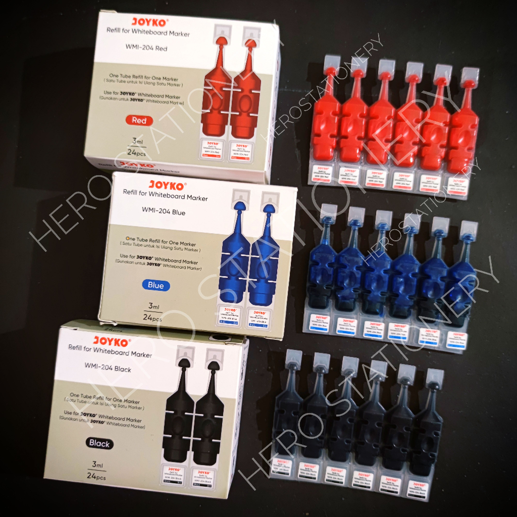 

[6 tube] Refill isi tinta spidol boardmarker whiteboard bisa dihapus joyko WMI-204