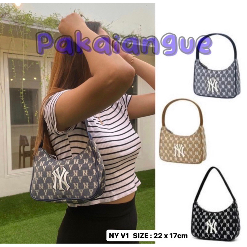 [BISA COD✅] TAS MLB NY JACQUARD HOBO BAG MONOGRAM / TAS BAHU NY MLB / TAS SELEMPANG NY MLB / TAS WAN