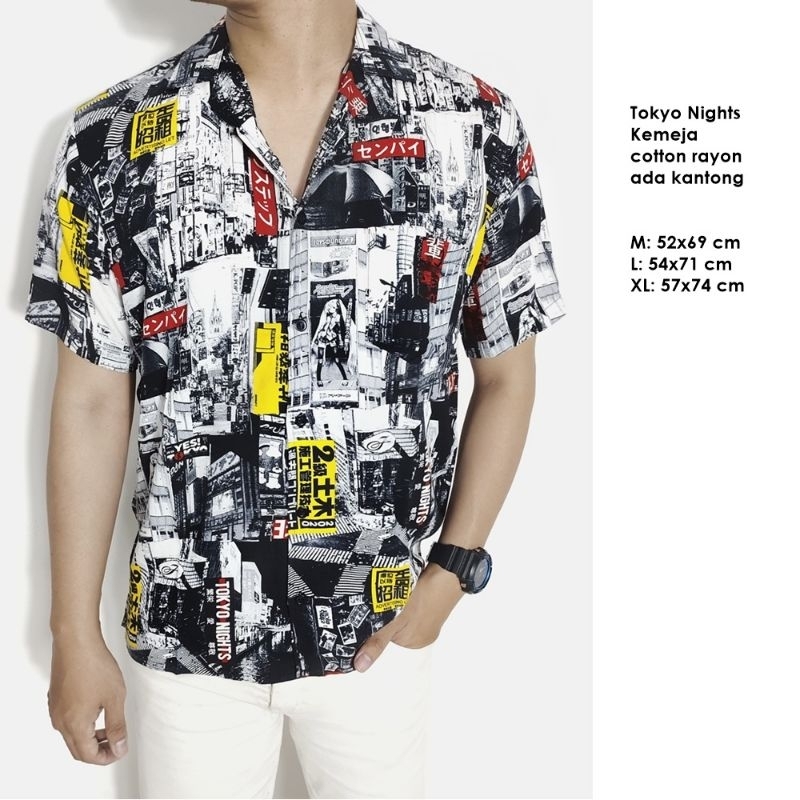 Kemeja Hem pendek pria Tokyo japan jepang