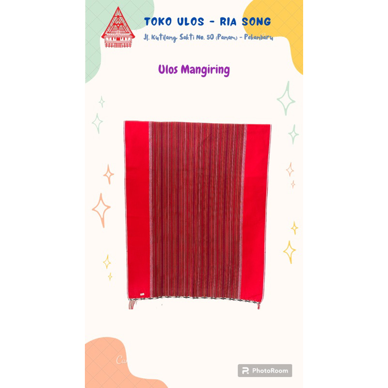 Ulos Mangiring Tenun Tarutung Warna Merah Pekanbaru