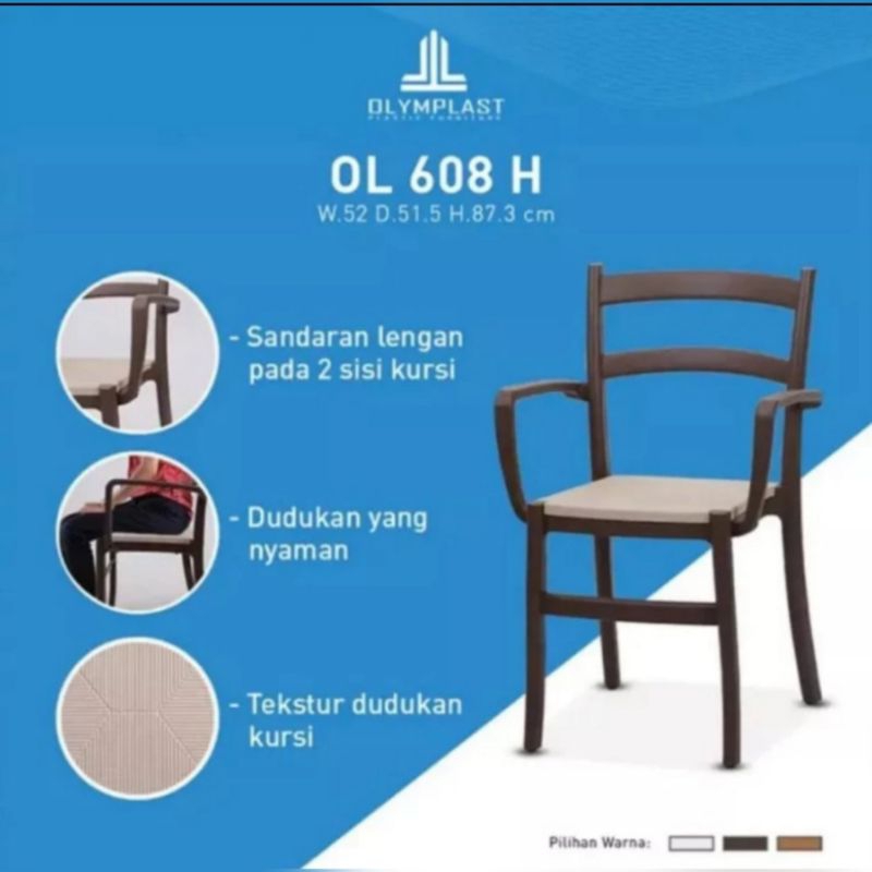 KURSI MAKAN KURSI CAFE MODERN OLYMPLAST 608