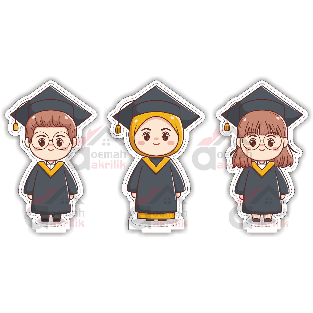 (WISUDA MODEL 3) Figur Piala Wisuda Akrilik (FIGUR SAJA)