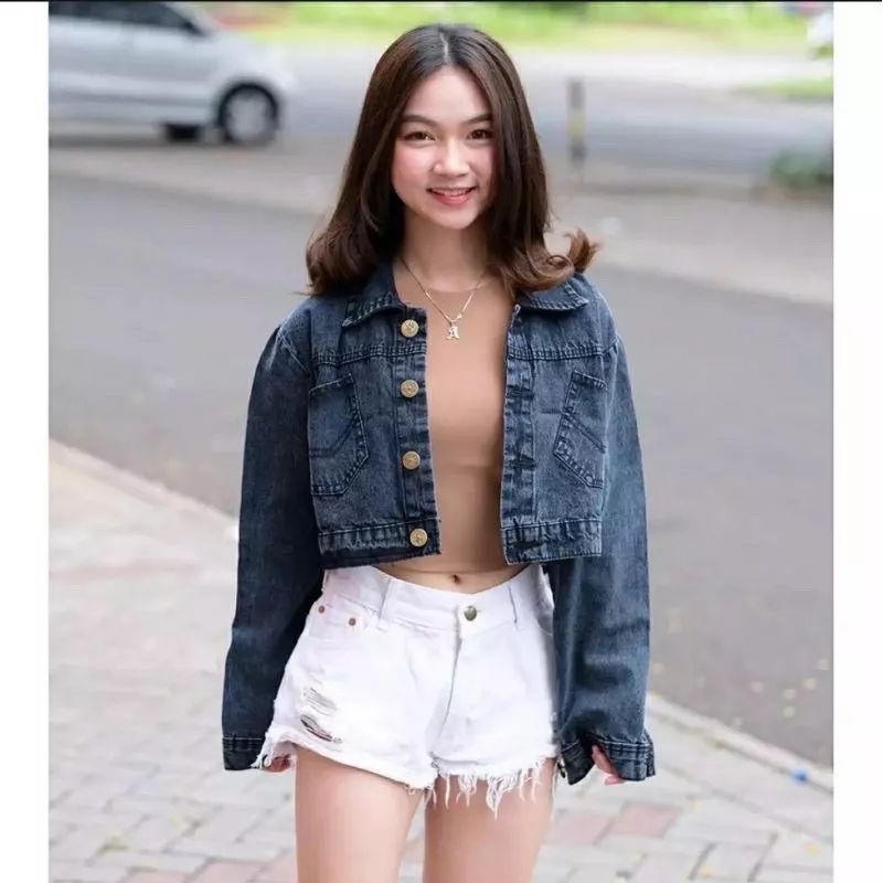 JAKET CROP LEVIS WANITA SNOW BLACK
