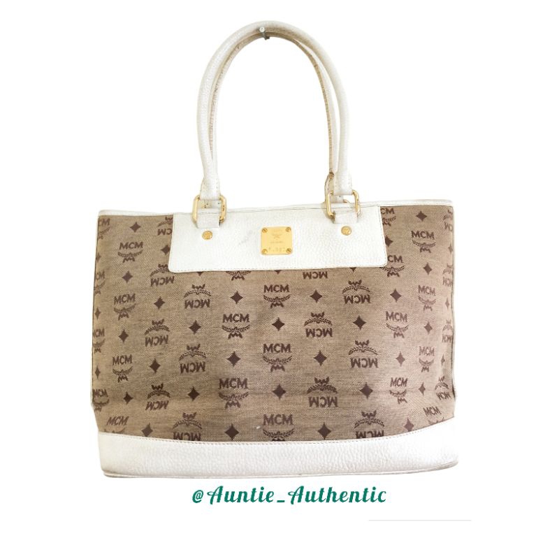 MCM totebag Canvas Leather preloved