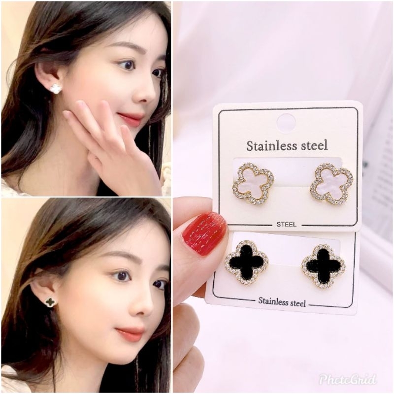 Anting Titanium asli mirip emas asli Premium Quality Anti Karat Anti Alergi Anting Stainless steel Ori At60