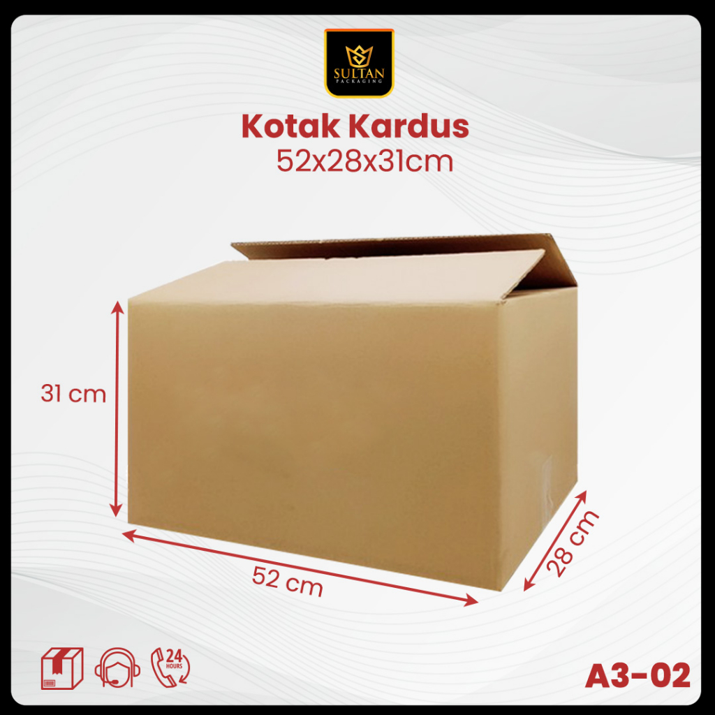 

Box Packaging - Kotak Kardus Packing - Dus Penyimpanan jumbo ukuran 52x38x32 cm - A3-02