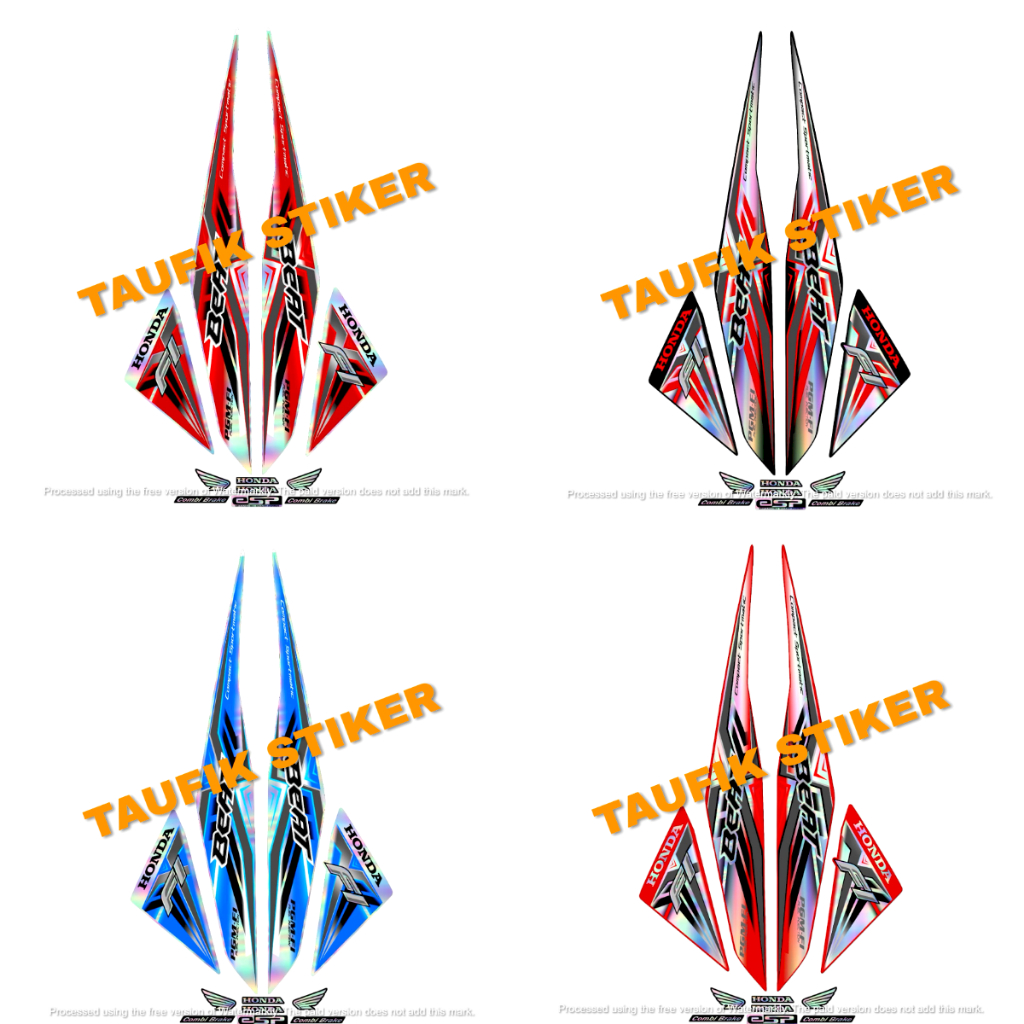 STIKER LIS BODY MOTOR HONDA BEAT FI 2015 HOLOGRAM STANDAR FULL SET