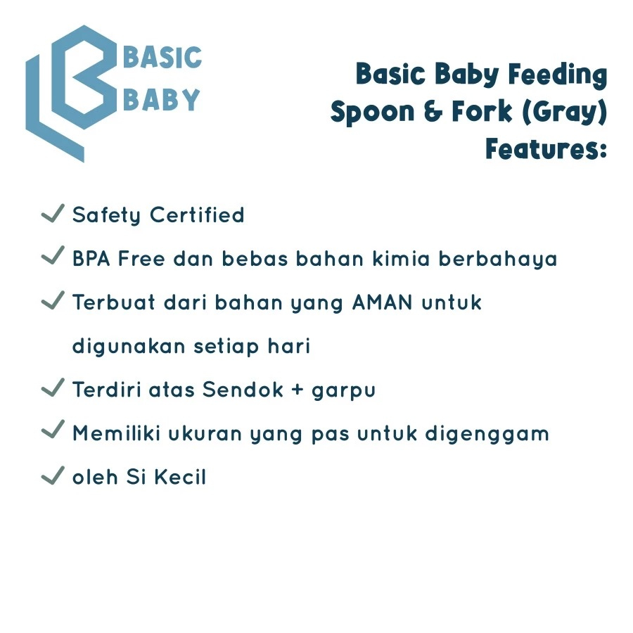 Basic Baby Feeding Spoon + Fork Set - Sendok Garpu