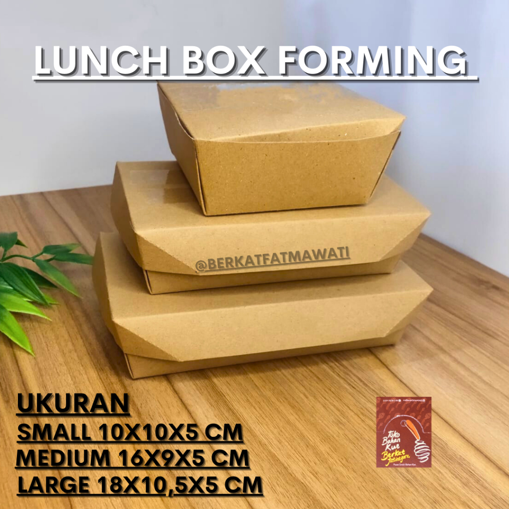 LUNCH BOX FORMING / RICE BOX / KOTAK NASI KERTAS COKLAT /10 PCS