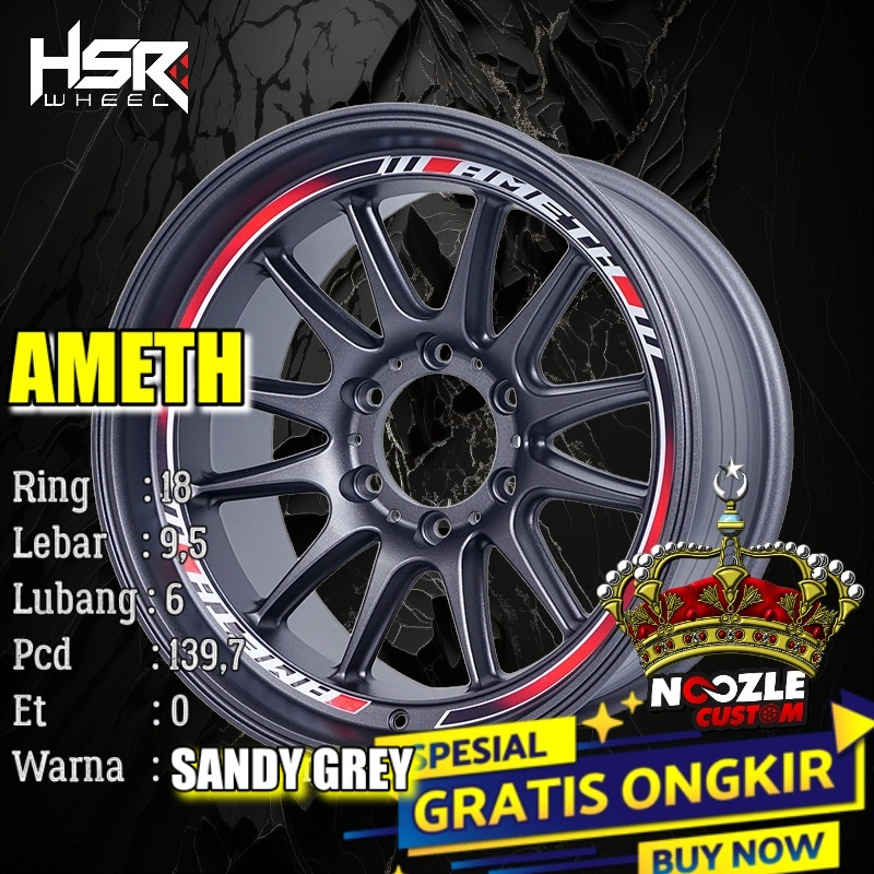 VELG MOBIL LUBANG 6 PCD 139,7 TYPE HSR AMETH PELEK RACING HSR RING 18