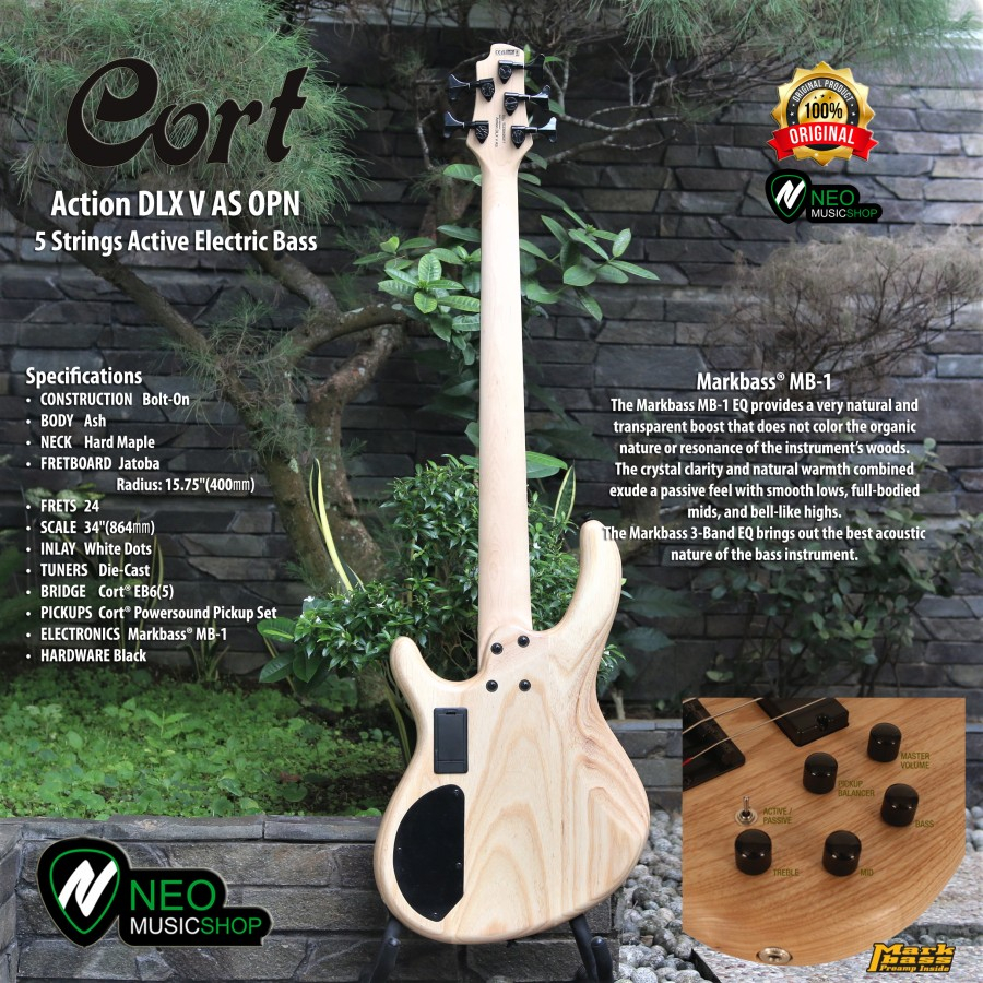 Cort Action DLX V AS OPN 5 Strings Active Electric Bass