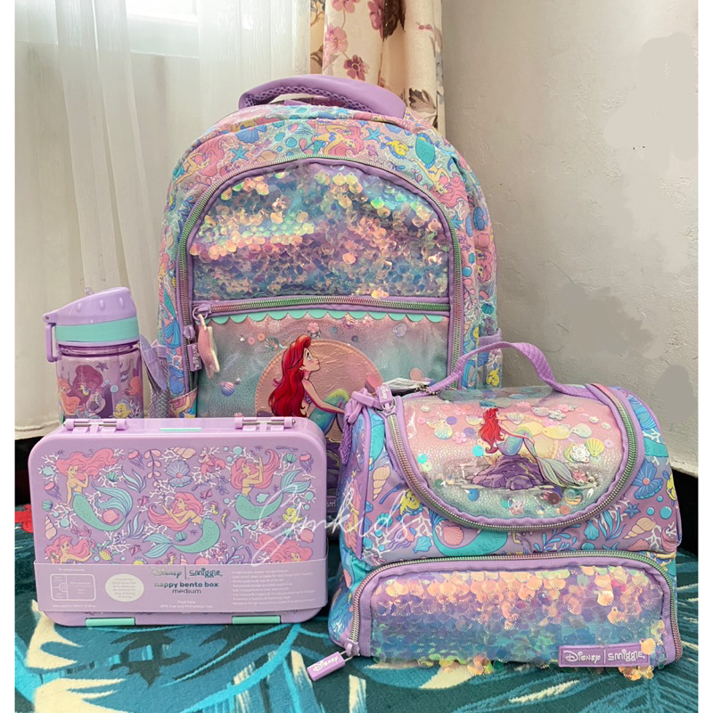 Set Smiggle Disney Princess Ariel Backpack Original