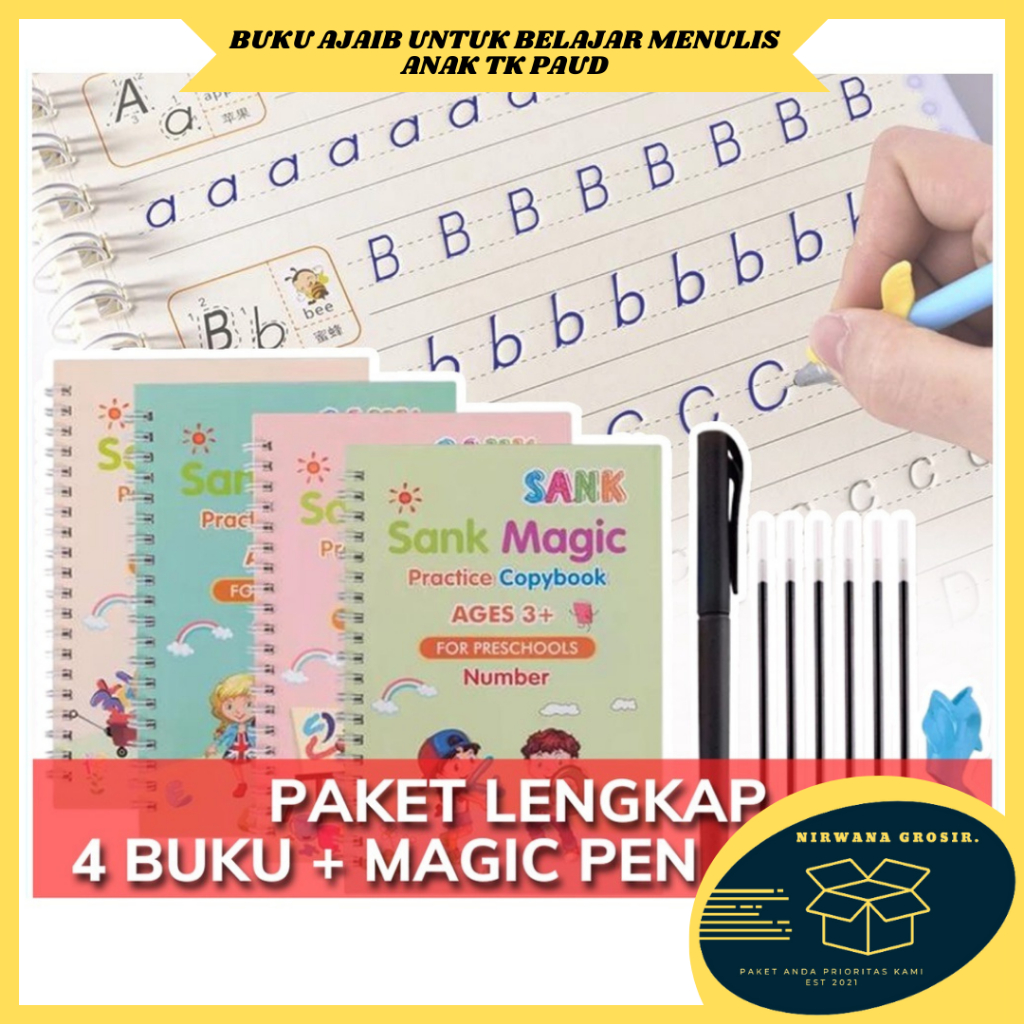 

BUKU GAMBAR ANAK SANK Magic Practice Book 1Set isi 4 / Buku Ajaib Bisa Hapus