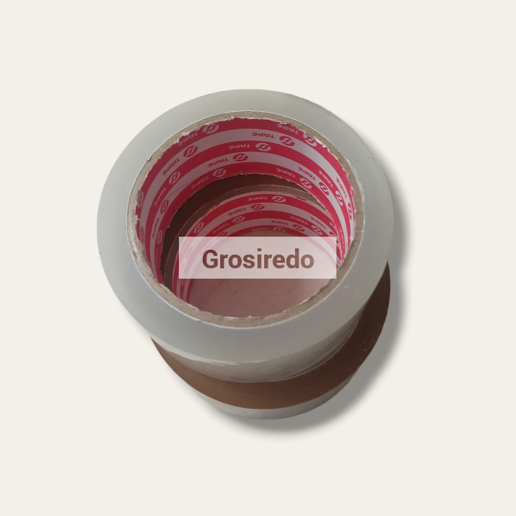 

Lakban bening - coklat 2 inch 45mm x 90yard Solatip Tape cokelat Rekat clear