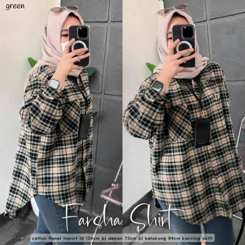 Fasha shirt/atas wanita/kemeja/outfit/ blouse jumbo/bigsize