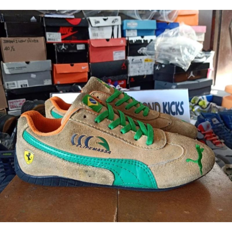 Sepatu Sneakers Amup Ferrari Brazil x Felipe Massa Second - Size 40 (RARE  ITEM)