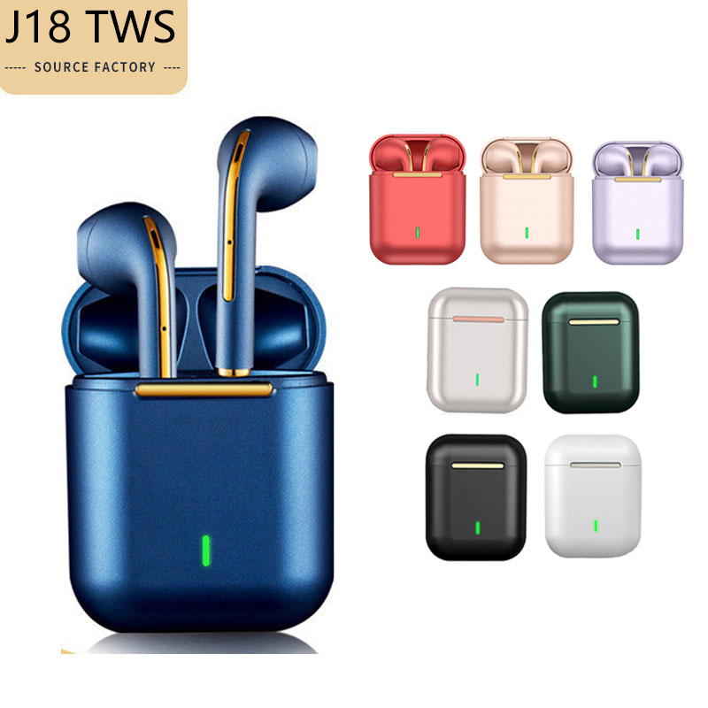 J18 TWS Headphone Bluetooth Stereo True Wireless Headphone Earbud di Ear Handsfree Earphone