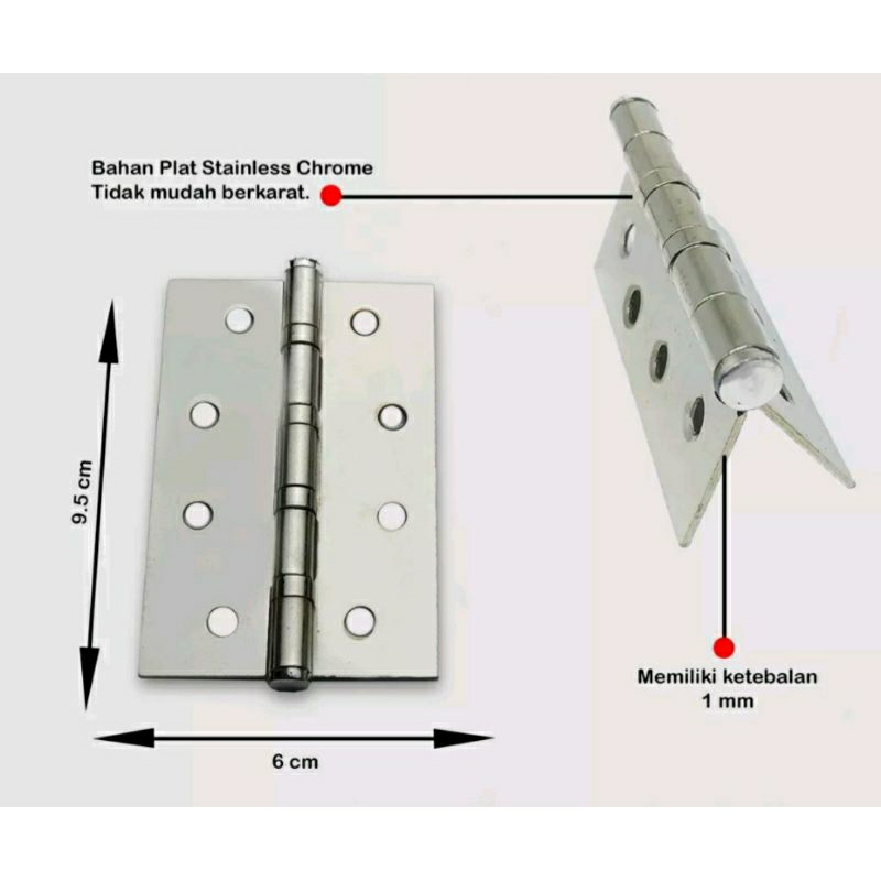 HPP Engsel Pintu Jendela Rumah 4 inch