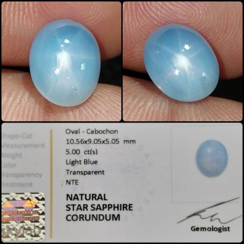 Natural Blue Star Sapphire Batu Permata Ceylon Srilanka