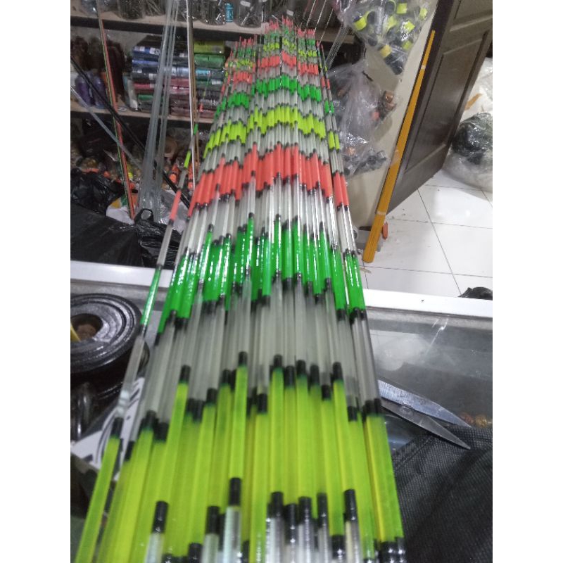 Stik joran Fiber solid Împór motif belang rainbow/pelangi 100cm action lentur bahan berkualitas kuat