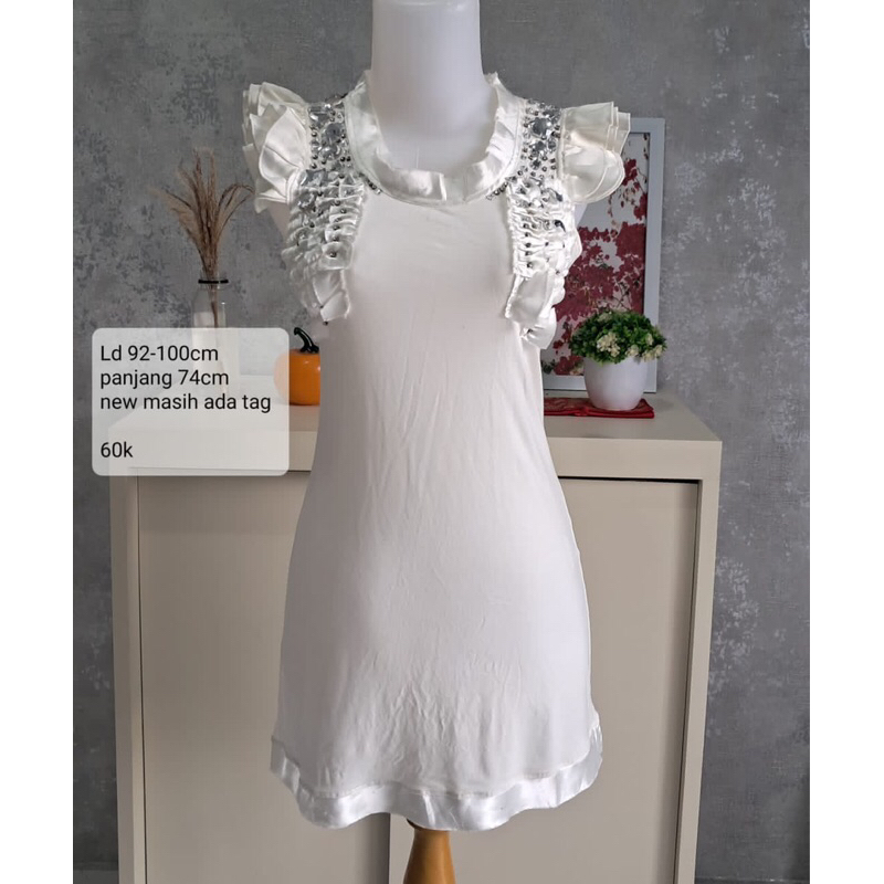 Mini Dress Putih Korea NEW