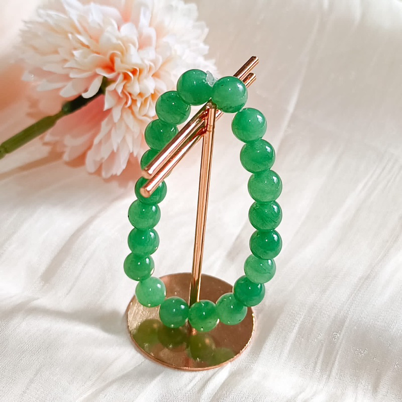 New gelang wanita fire agate green gelang batu alam beads minimalis